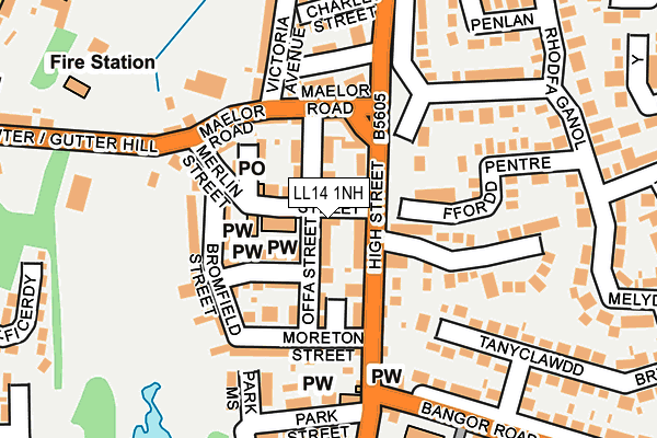 LL14 1NH map - OS OpenMap – Local (Ordnance Survey) LL14 1NH map - OS OpenMap – Local (Ordnance Survey)