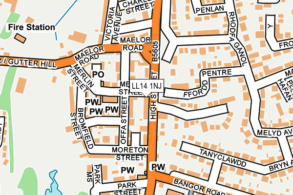 LL14 1NJ map - OS OpenMap – Local (Ordnance Survey) LL14 1NJ map - OS OpenMap – Local (Ordnance Survey)