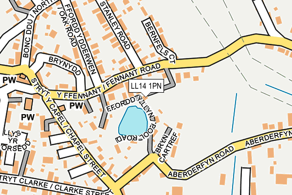 LL14 1PN map - OS OpenMap – Local (Ordnance Survey) LL14 1PN map - OS OpenMap – Local (Ordnance Survey)