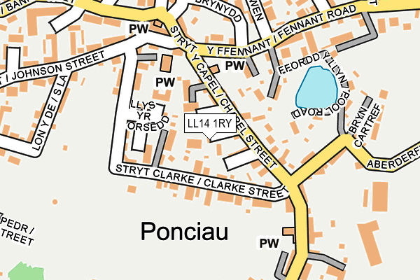 LL14 1RY map - OS OpenMap – Local (Ordnance Survey) LL14 1RY map - OS OpenMap – Local (Ordnance Survey)