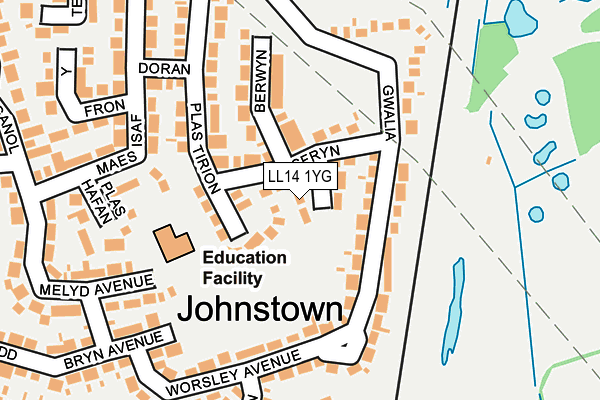 LL14 1YG map - OS OpenMap – Local (Ordnance Survey) LL14 1YG map - OS OpenMap – Local (Ordnance Survey)
