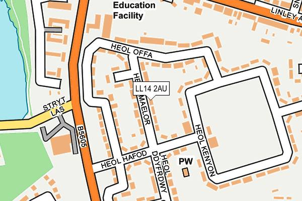 LL14 2AU map - OS OpenMap – Local (Ordnance Survey) LL14 2AU map - OS OpenMap – Local (Ordnance Survey)