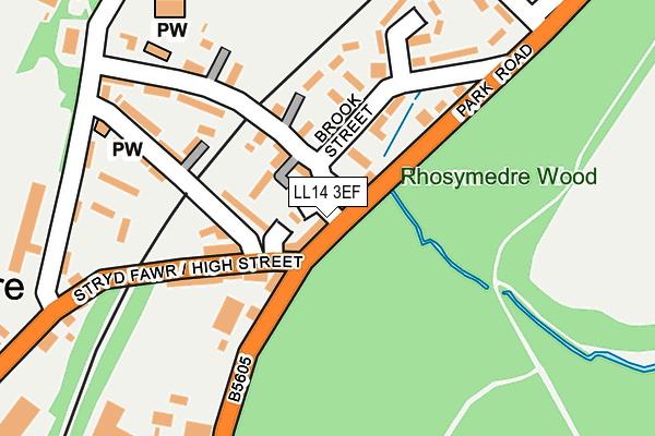 LL14 3EF map - OS OpenMap – Local (Ordnance Survey) LL14 3EF map - OS OpenMap – Local (Ordnance Survey)