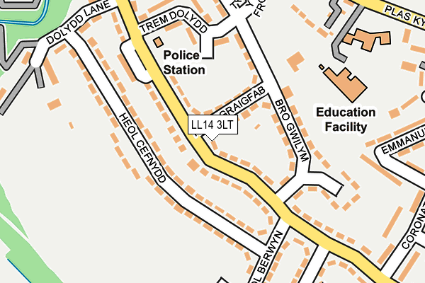 LL14 3LT map - OS OpenMap – Local (Ordnance Survey) LL14 3LT map - OS OpenMap – Local (Ordnance Survey)