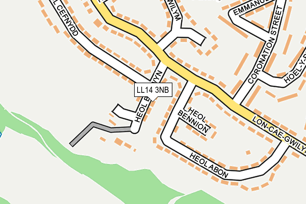 LL14 3NB map - OS OpenMap – Local (Ordnance Survey) LL14 3NB map - OS OpenMap – Local (Ordnance Survey)