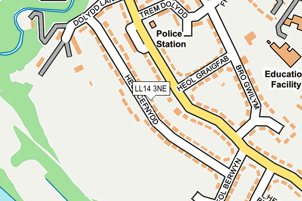 LL14 3NE map - OS OpenMap – Local (Ordnance Survey) LL14 3NE map - OS OpenMap – Local (Ordnance Survey)