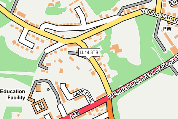 LL14 3TB map - OS OpenMap – Local (Ordnance Survey) LL14 3TB map - OS OpenMap – Local (Ordnance Survey)