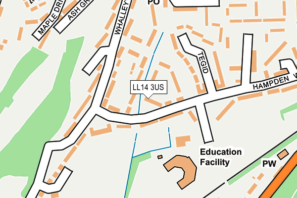 LL14 3US map - OS OpenMap – Local (Ordnance Survey) LL14 3US map - OS OpenMap – Local (Ordnance Survey)