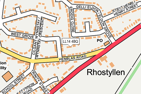 LL14 4BQ map - OS OpenMap – Local (Ordnance Survey) LL14 4BQ map - OS OpenMap – Local (Ordnance Survey)