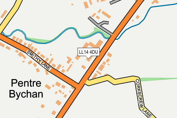LL14 4DU map - OS OpenMap – Local (Ordnance Survey) LL14 4DU map - OS OpenMap – Local (Ordnance Survey)