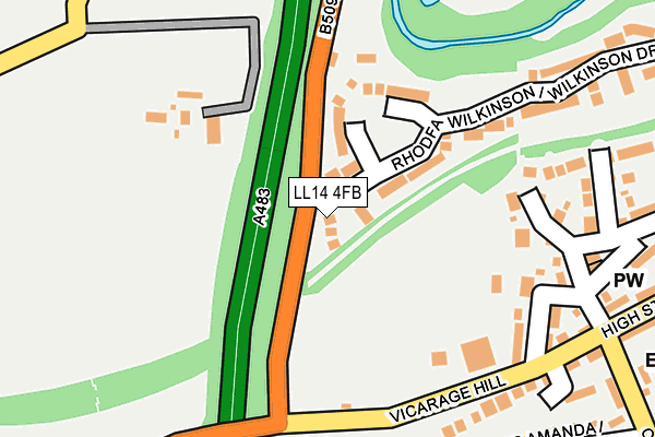 LL14 4FB map - OS OpenMap – Local (Ordnance Survey) LL14 4FB map - OS OpenMap – Local (Ordnance Survey)