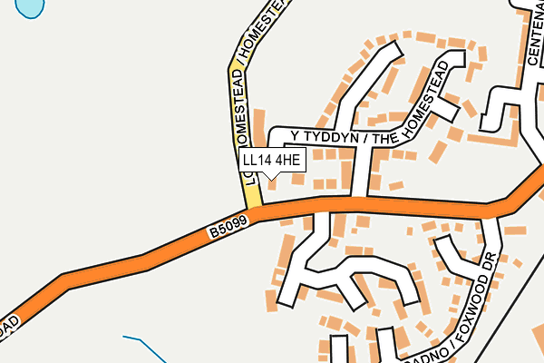 LL14 4HE map - OS OpenMap – Local (Ordnance Survey) LL14 4HE map - OS OpenMap – Local (Ordnance Survey)