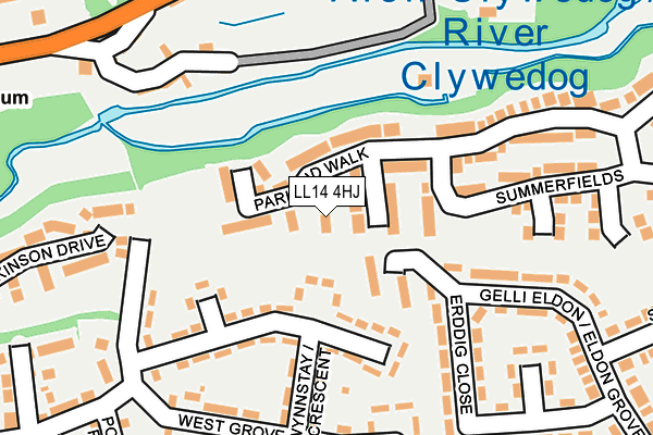 LL14 4HJ map - OS OpenMap – Local (Ordnance Survey) LL14 4HJ map - OS OpenMap – Local (Ordnance Survey)