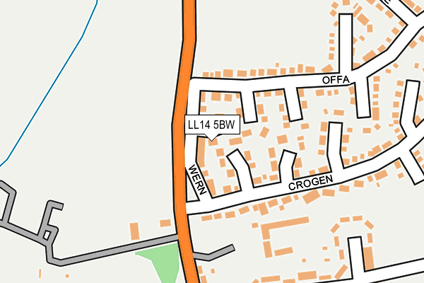 LL14 5BW map - OS OpenMap – Local (Ordnance Survey) LL14 5BW map - OS OpenMap – Local (Ordnance Survey)