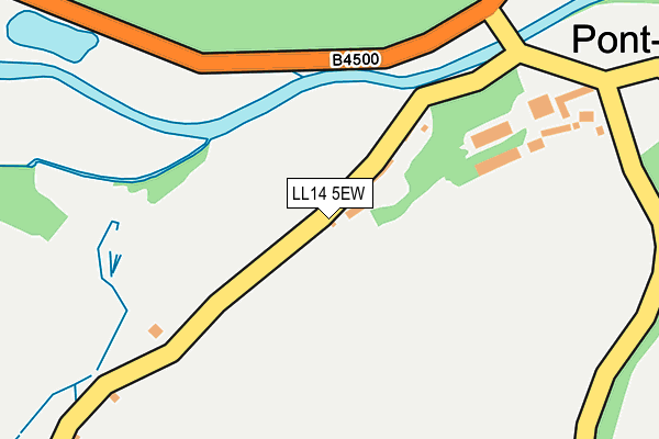 LL14 5EW map - OS OpenMap – Local (Ordnance Survey) LL14 5EW map - OS OpenMap – Local (Ordnance Survey)