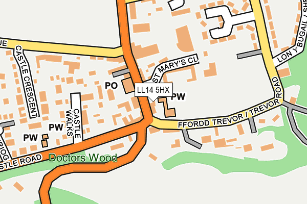 LL14 5HX map - OS OpenMap – Local (Ordnance Survey) LL14 5HX map - OS OpenMap – Local (Ordnance Survey)