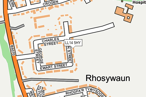 LL14 5HY map - OS OpenMap – Local (Ordnance Survey) LL14 5HY map - OS OpenMap – Local (Ordnance Survey)