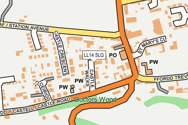 LL14 5LQ map - OS OpenMap – Local (Ordnance Survey) LL14 5LQ map - OS OpenMap – Local (Ordnance Survey)
