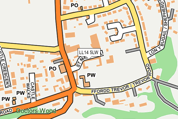 LL14 5LW map - OS OpenMap – Local (Ordnance Survey) LL14 5LW map - OS OpenMap – Local (Ordnance Survey)