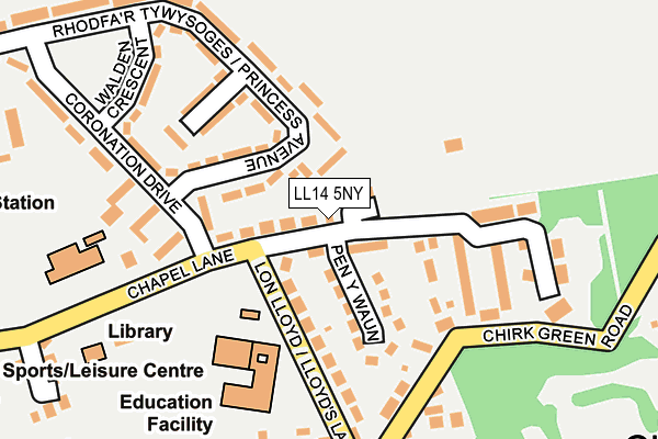 LL14 5NY map - OS OpenMap – Local (Ordnance Survey) LL14 5NY map - OS OpenMap – Local (Ordnance Survey)