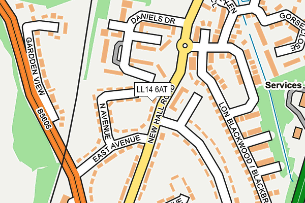 LL14 6AT map - OS OpenMap – Local (Ordnance Survey) LL14 6AT map - OS OpenMap – Local (Ordnance Survey)