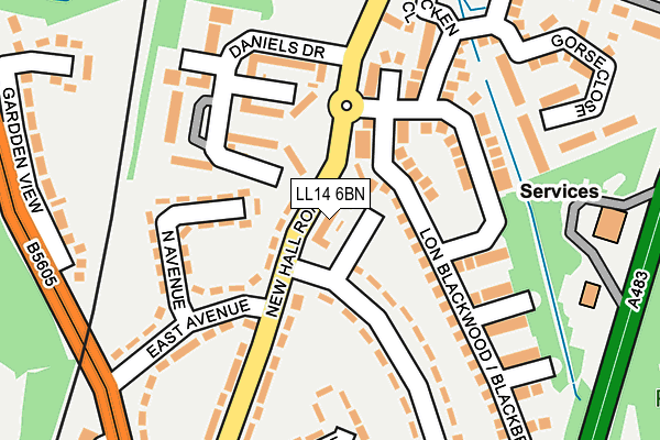 LL14 6BN map - OS OpenMap – Local (Ordnance Survey) LL14 6BN map - OS OpenMap – Local (Ordnance Survey)