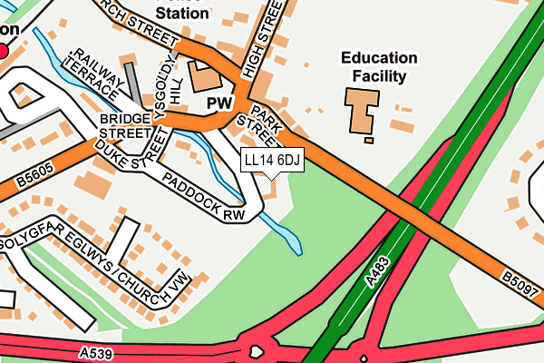 LL14 6DJ map - OS OpenMap – Local (Ordnance Survey) LL14 6DJ map - OS OpenMap – Local (Ordnance Survey)