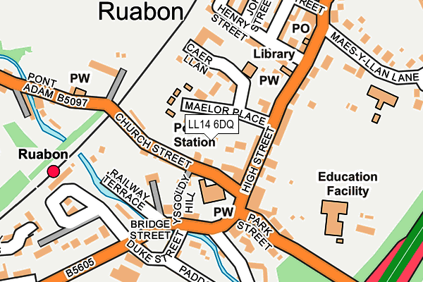LL14 6DQ map - OS OpenMap – Local (Ordnance Survey) LL14 6DQ map - OS OpenMap – Local (Ordnance Survey)