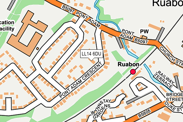 LL14 6DU map - OS OpenMap – Local (Ordnance Survey) LL14 6DU map - OS OpenMap – Local (Ordnance Survey)