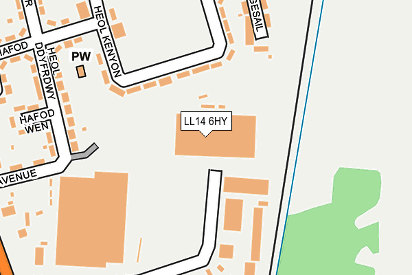 LL14 6HY map - OS OpenMap – Local (Ordnance Survey) LL14 6HY map - OS OpenMap – Local (Ordnance Survey)