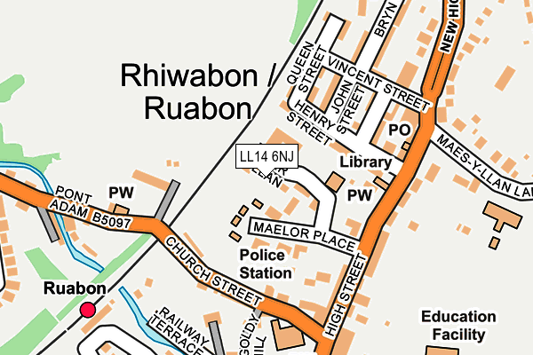 LL14 6NJ map - OS OpenMap – Local (Ordnance Survey) LL14 6NJ map - OS OpenMap – Local (Ordnance Survey)