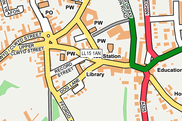 LL15 1AN map - OS OpenMap – Local (Ordnance Survey) LL15 1AN map - OS OpenMap – Local (Ordnance Survey)