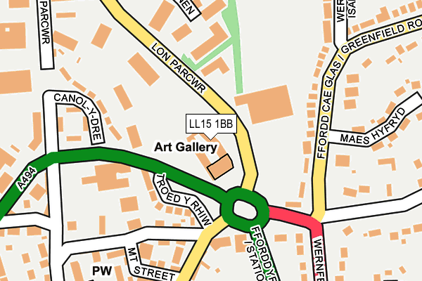 LL15 1BB map - OS OpenMap – Local (Ordnance Survey) LL15 1BB map - OS OpenMap – Local (Ordnance Survey)