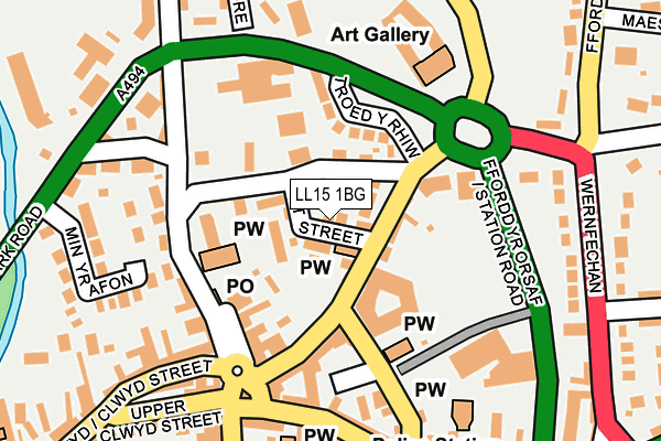 LL15 1BG map - OS OpenMap – Local (Ordnance Survey) LL15 1BG map - OS OpenMap – Local (Ordnance Survey)