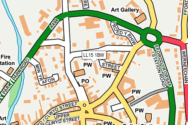 LL15 1BW map - OS OpenMap – Local (Ordnance Survey) LL15 1BW map - OS OpenMap – Local (Ordnance Survey)