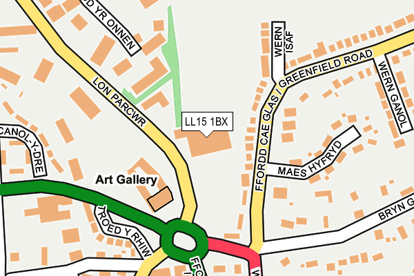 LL15 1BX map - OS OpenMap – Local (Ordnance Survey) LL15 1BX map - OS OpenMap – Local (Ordnance Survey)