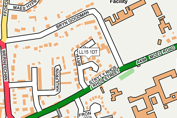 LL15 1DT map - OS OpenMap – Local (Ordnance Survey) LL15 1DT map - OS OpenMap – Local (Ordnance Survey)