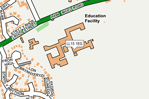 LL15 1EG map - OS OpenMap – Local (Ordnance Survey) LL15 1EG map - OS OpenMap – Local (Ordnance Survey)