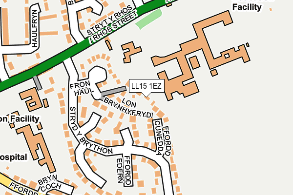 LL15 1EZ map - OS OpenMap – Local (Ordnance Survey) LL15 1EZ map - OS OpenMap – Local (Ordnance Survey)
