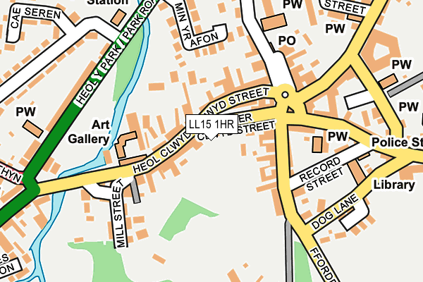 LL15 1HR map - OS OpenMap – Local (Ordnance Survey) LL15 1HR map - OS OpenMap – Local (Ordnance Survey)