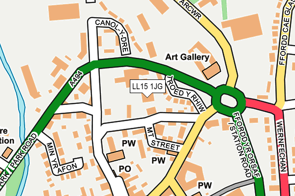 LL15 1JG map - OS OpenMap – Local (Ordnance Survey) LL15 1JG map - OS OpenMap – Local (Ordnance Survey)