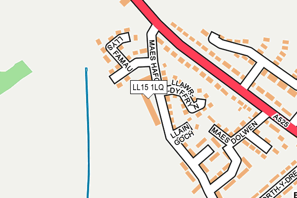 LL15 1LQ map - OS OpenMap – Local (Ordnance Survey) LL15 1LQ map - OS OpenMap – Local (Ordnance Survey)