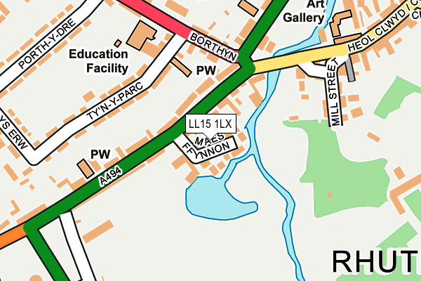LL15 1LX map - OS OpenMap – Local (Ordnance Survey) LL15 1LX map - OS OpenMap – Local (Ordnance Survey)