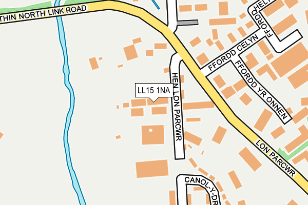 LL15 1NA map - OS OpenMap – Local (Ordnance Survey) LL15 1NA map - OS OpenMap – Local (Ordnance Survey)