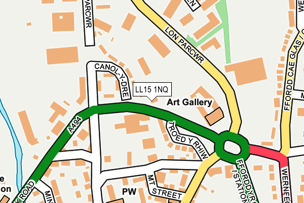 LL15 1NQ map - OS OpenMap – Local (Ordnance Survey) LL15 1NQ map - OS OpenMap – Local (Ordnance Survey)