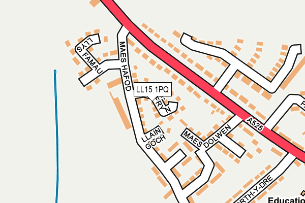 LL15 1PQ map - OS OpenMap – Local (Ordnance Survey) LL15 1PQ map - OS OpenMap – Local (Ordnance Survey)
