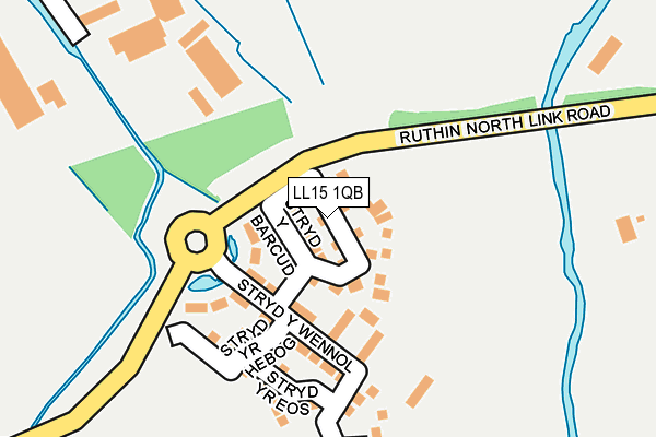 LL15 1QB map - OS OpenMap – Local (Ordnance Survey) LL15 1QB map - OS OpenMap – Local (Ordnance Survey)
