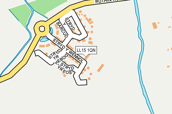 LL15 1QN map - OS OpenMap – Local (Ordnance Survey) LL15 1QN map - OS OpenMap – Local (Ordnance Survey)