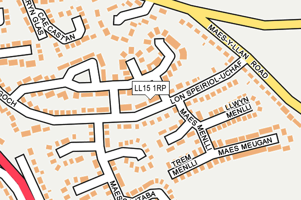 LL15 1RP map - OS OpenMap – Local (Ordnance Survey) LL15 1RP map - OS OpenMap – Local (Ordnance Survey)