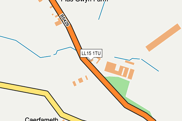 LL15 1TU map - OS OpenMap – Local (Ordnance Survey) LL15 1TU map - OS OpenMap – Local (Ordnance Survey)